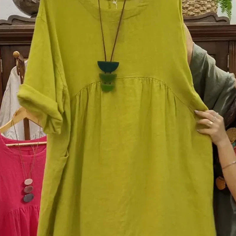 Zomerseizoen Unieke jurk met zakken voor vrouwen