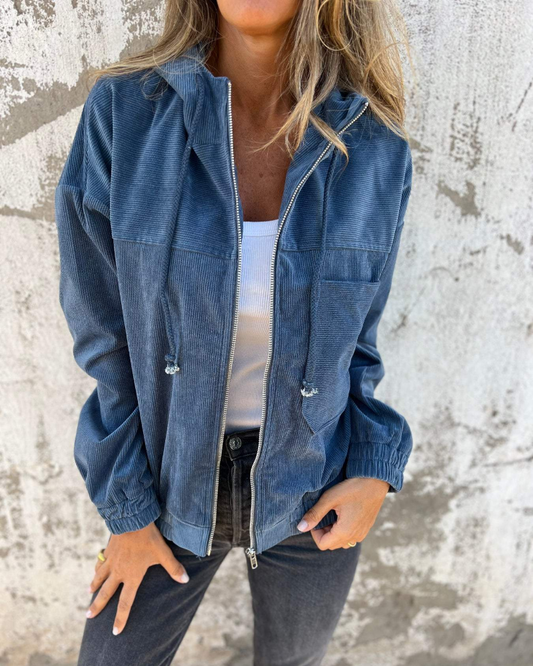 Ella | Kordfluwelen hoodie met rits