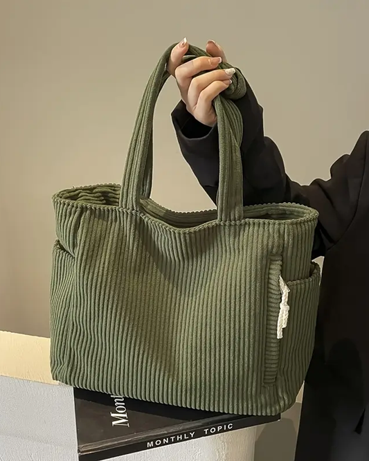 Tilda – Geribde draagtas met koorddetail