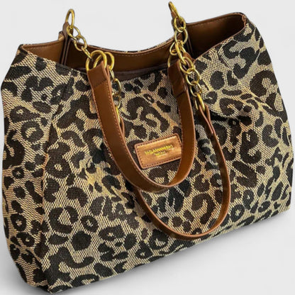 Alizée | Shopper van canvas met luipaardmotief