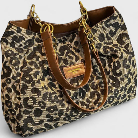 Alizée | Shopper van canvas met luipaardmotief