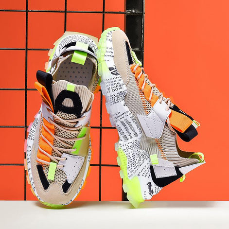 Graffiti Mesh Sneakers – Ademend & Casual Comfort