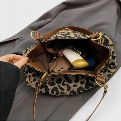 Alizée | Shopper van canvas met luipaardmotief