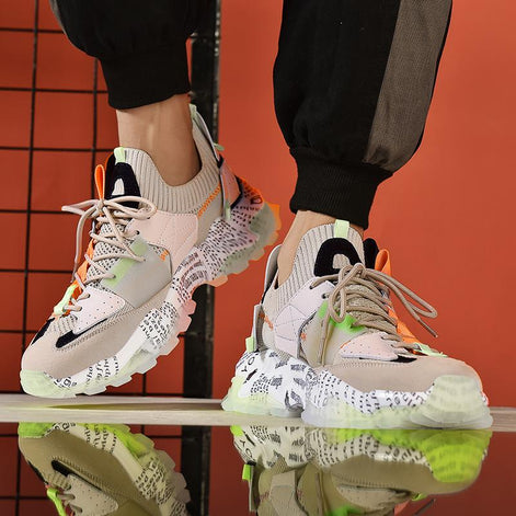 Graffiti Mesh Sneakers – Ademend & Casual Comfort