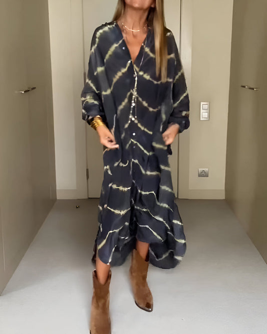 Julia™ | Maxi Boho Jurk met Strepen