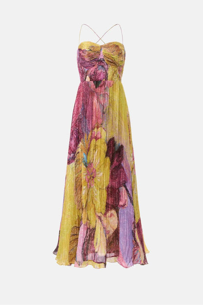 Kiara Veelkleurige Ikat Print Maxi Jurk