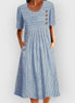 Lunavar™ | Midi Jurk Gestreept Katoen