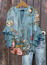 Vintageblus met bloemenpatroon