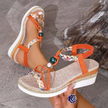 Belrose sandalen met comfortabele sleehakzool