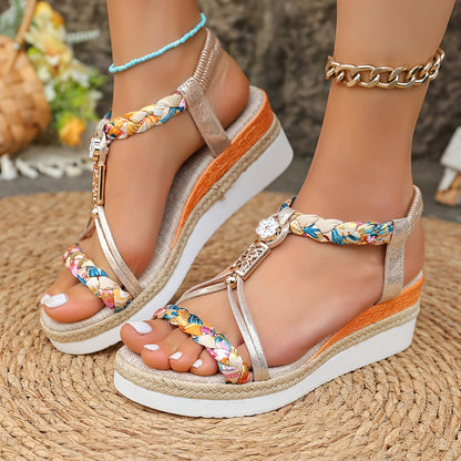 Belrose sandalen met comfortabele sleehakzool