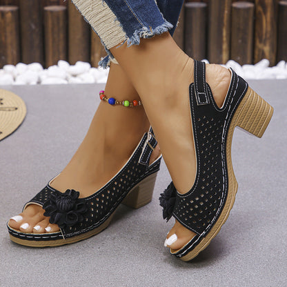🔥2025🔥 Sandalen met Gesp en Vierkante Hak voor Dames