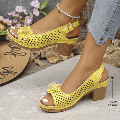 🔥2025🔥 Sandalen met Gesp en Vierkante Hak voor Dames