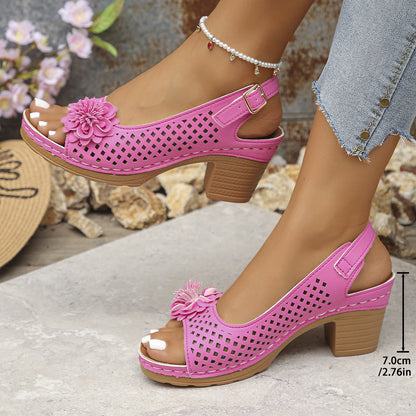 🔥2025🔥 Sandalen met Gesp en Vierkante Hak voor Dames