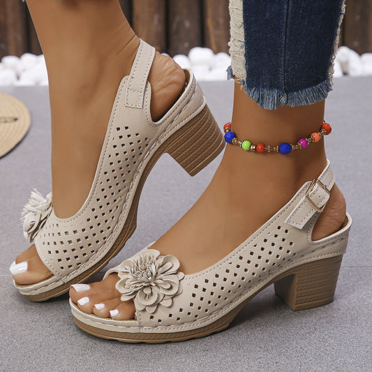 🔥2025🔥 Sandalen met Gesp en Vierkante Hak voor Dames