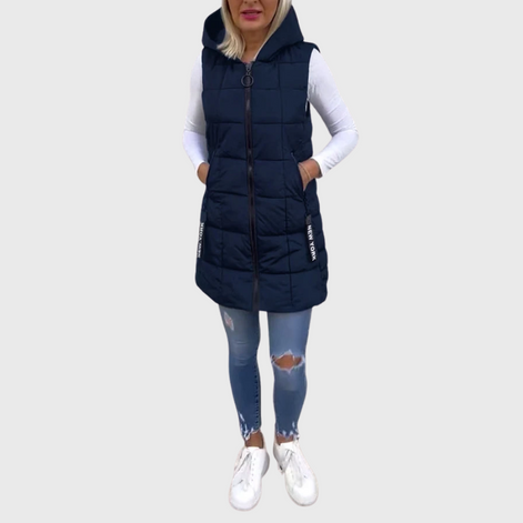 Gewatteerde mouwloze jas