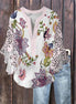 Gebloemde blouse met V-hals 