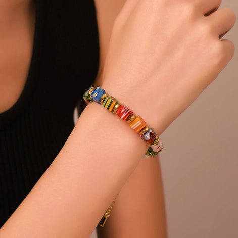 Nieuw in handgemaakte Murano duizend bloemen glazen kralen armband mode kralen diy persoonlijkheid kristal armband vrouwen sieraden