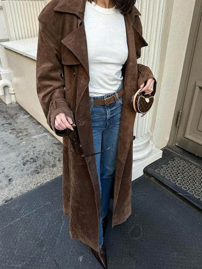 Lunovar™ | Trenchcoat van suède