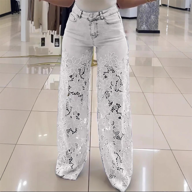 Zomer Vibes: Kanten Patchwork Denim Jeans