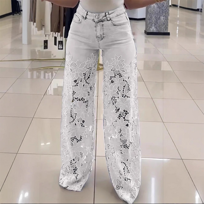 Zomer Vibes: Kanten Patchwork Denim Jeans