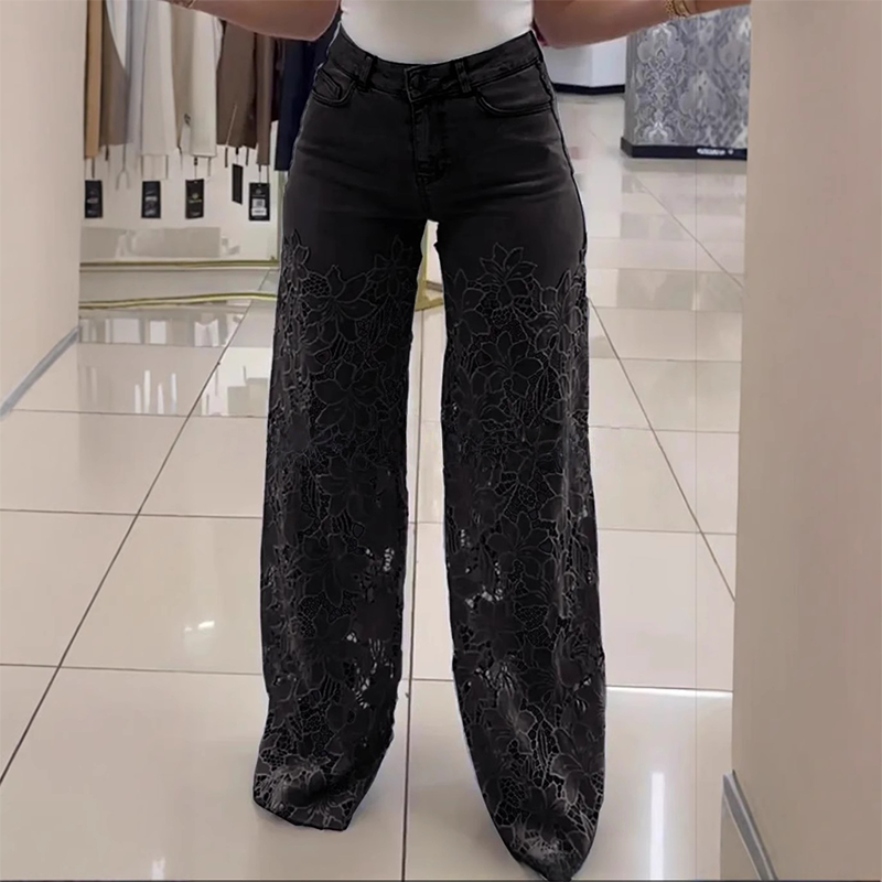 Zomer Vibes: Kanten Patchwork Denim Jeans