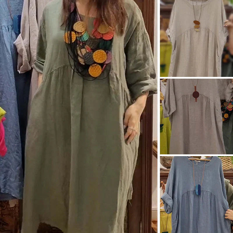 Zomerseizoen Unieke jurk met zakken voor vrouwen