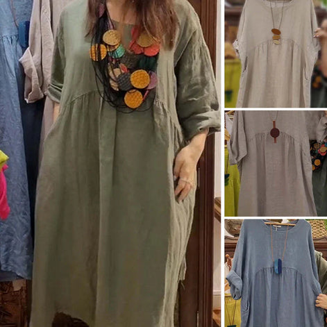 Zomerseizoen Unieke jurk met zakken voor vrouwen