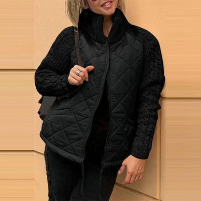Gebreide Patchwork-Pufferjas voor Dames